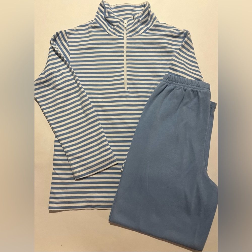 Zuccini Kids Cloud Blue Stripe Quarter Zip Set Size 8